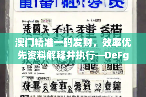 澳门精准一码发财，效率优先资料解释并执行—DeFgH