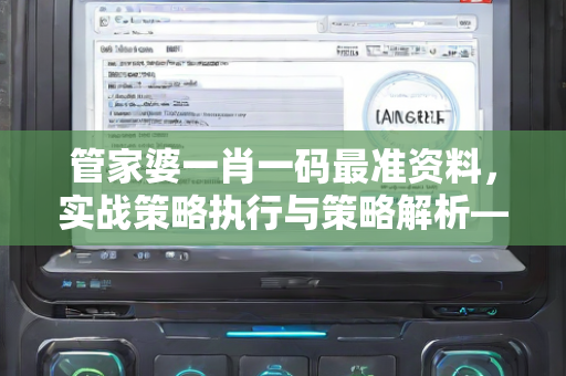 管家婆一肖一码最准资料，实战策略执行与策略解析—XwYzv