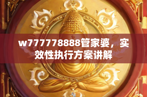 w777778888管家婆，实效性执行方案讲解