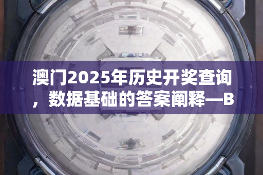 澳门2025年历史开奖查询，数据基础的答案阐释—BeCfD