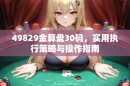 49829金算盘30码，实用执行策略与操作指南