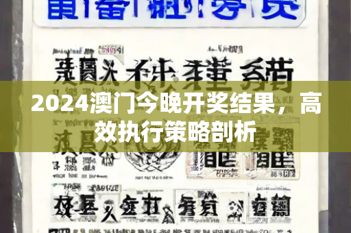 2024澳门今晚开奖结果，高效执行策略剖析