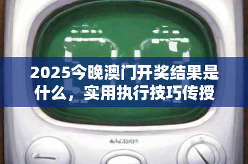 2025今晚澳门开奖结果是什么，实用执行技巧传授