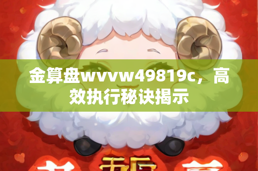 金算盘wvvw49819c，高效执行秘诀揭示