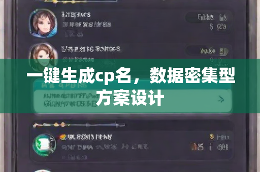 一键生成cp名，数据密集型方案设计